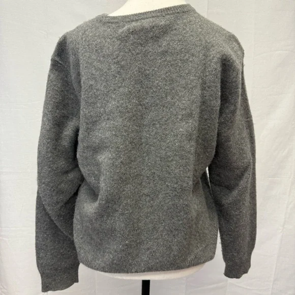 Polo Ralph Lauren Gray Lambswool Sweater XL V-Neck Classic Fit - Picture 5 of 12